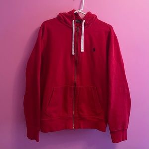 Red Polo Ralph Lauren zip-up hoodie